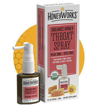 Honeyworks™ Organic Soothing Throat Spray – Plus Zinc