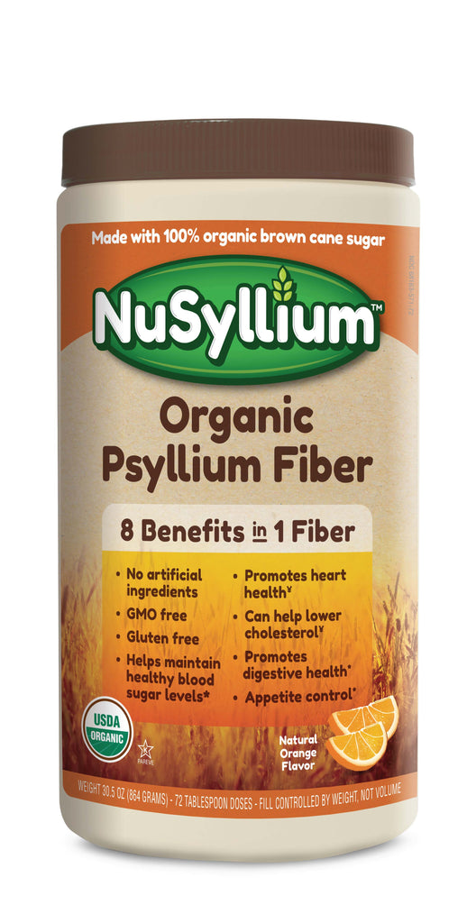 Nusyllium Organic Natural Orange Flavor Fiber Powder 72 Doses - Lifelab Health LLC